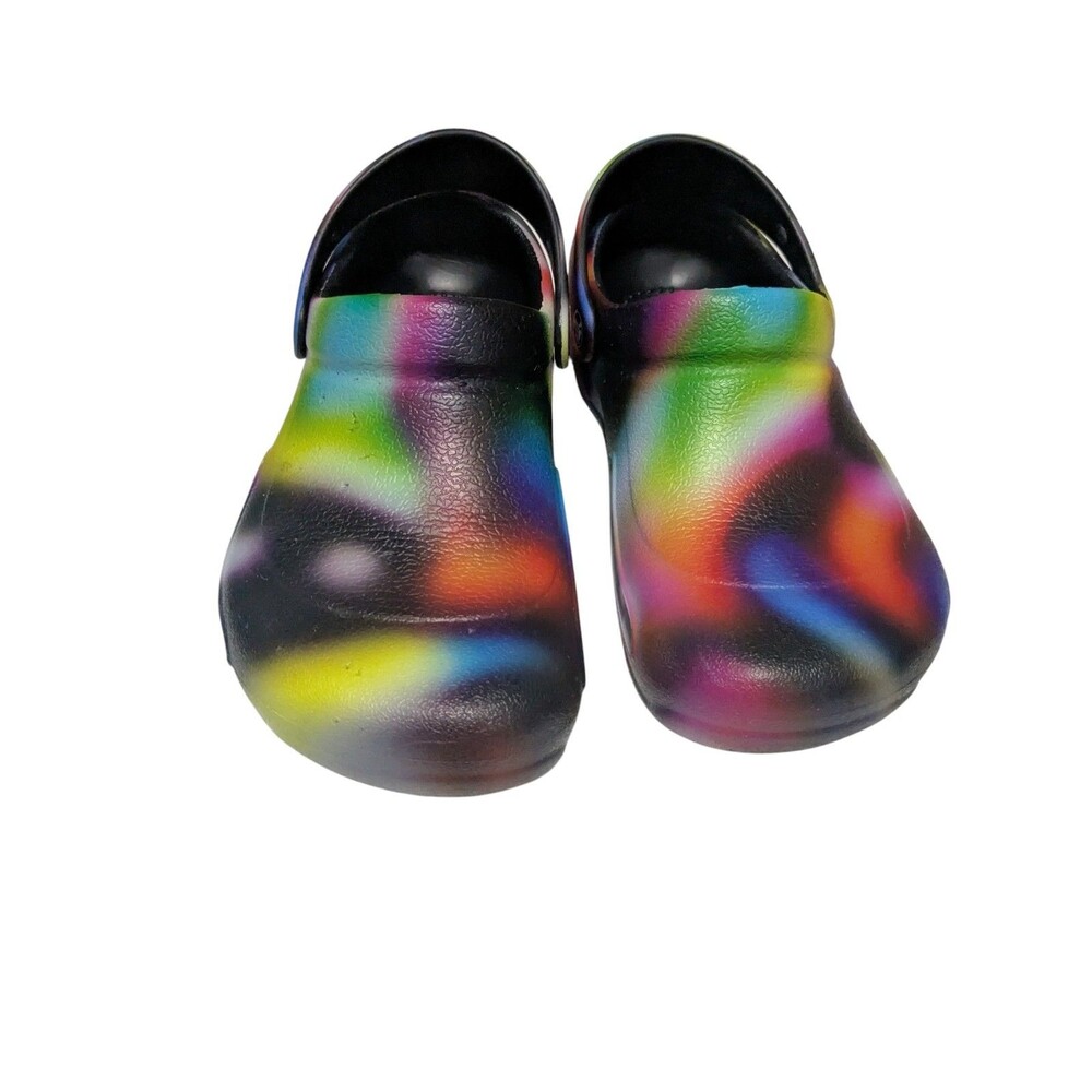 Bistro Clogs Tie Dye Non Skid Work Shoes Mens 5 Womens 7. Nice See Pics & Dis.